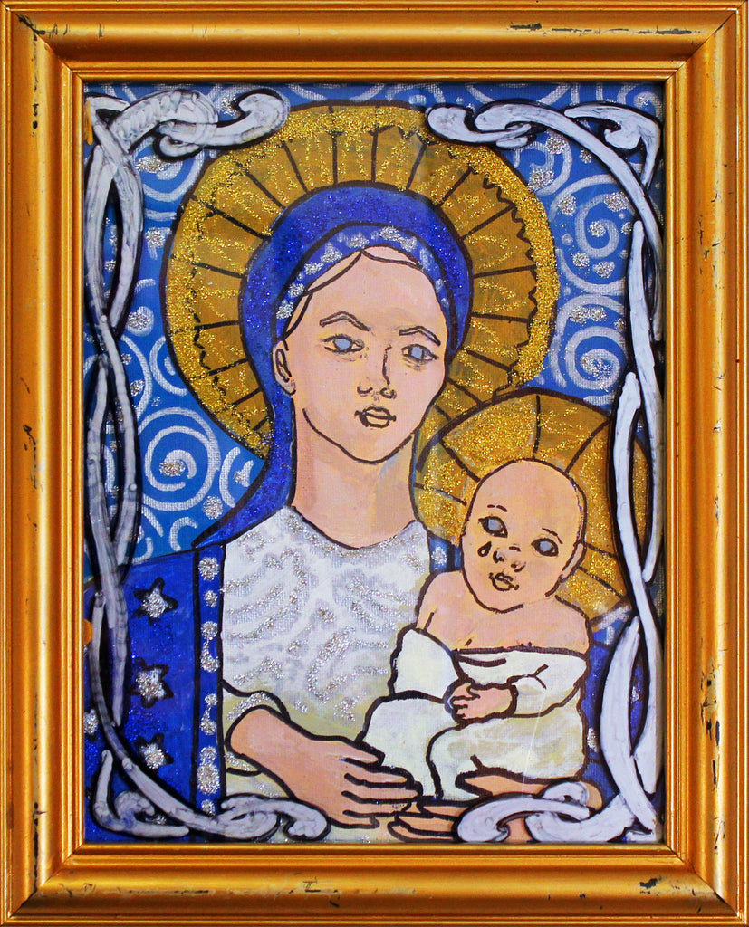 Blue Madonna and Child